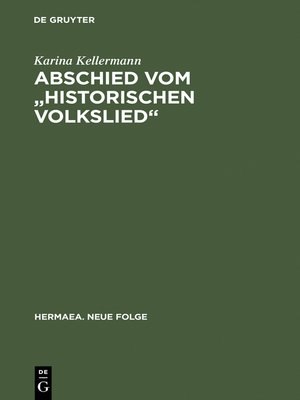 cover image of Abschied vom "historischen Volkslied"